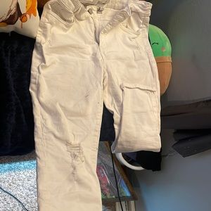 Ripped white jeans